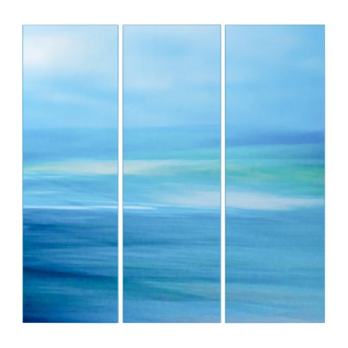Abstract Blue Sea Triptych