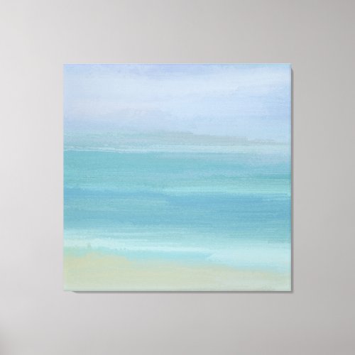 Abstract Blue Seashore With Beautiful Calm Ocean Canvas Print