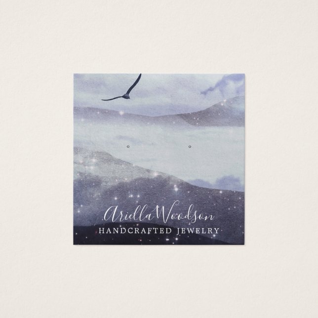 Abstract Blue Shapes Jewelry Designer Display Card (Front)