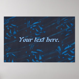 Abstract Blue Shapes on Navy Black Custom Posters