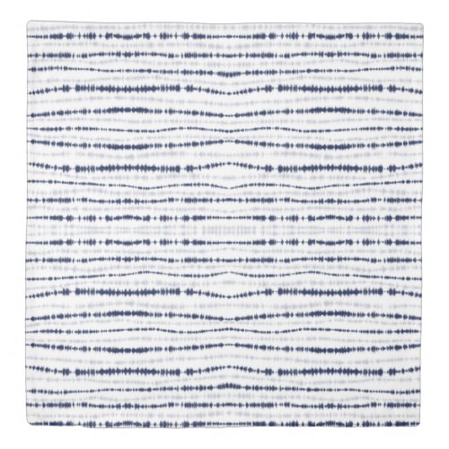 Abstract Blue Shibori Horizontal Lines  Duvet Cover