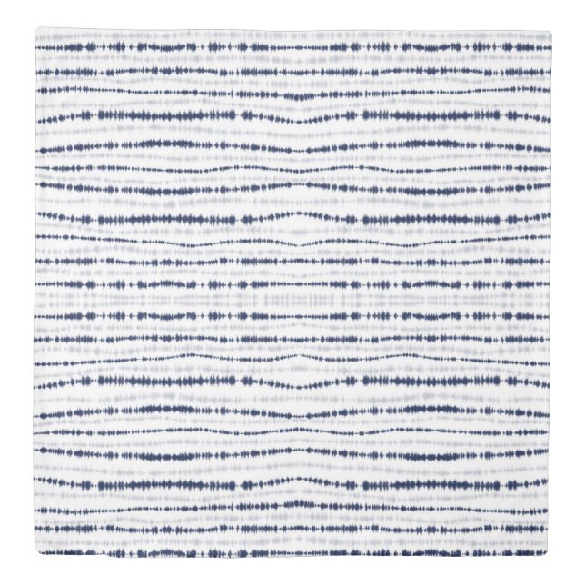 Abstract Blue Shibori Horizontal Lines  Duvet Cover (Front)