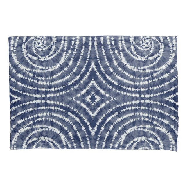 Abstract Blue Shibori Tie Dye Duvet Cover (Front)