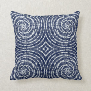Abstract Blue Shibori Tie Dye Duvet Cover Throw Pillow
