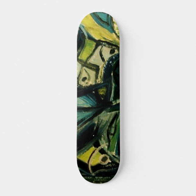 Abstract Blue Skateboard Deck (Front)