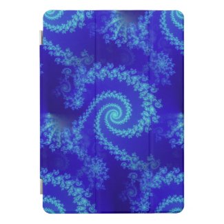 Abstract Blue Spiral Fractal Case For The iPad