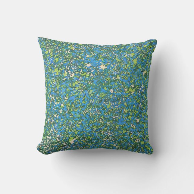 Abstract Blue Splatter for Art Enthusiasts Mod  Throw Pillow (Front)