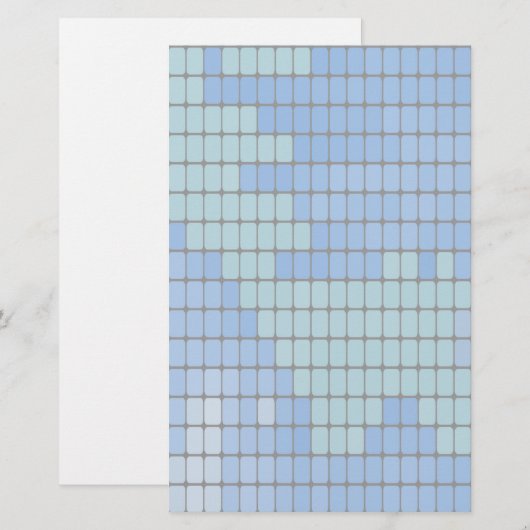 Abstract Blue Square Pattern (Front/Back)
