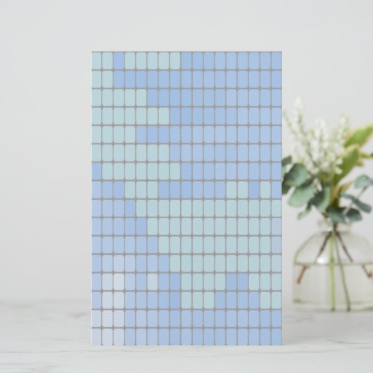 Abstract Blue Square Pattern (Standing Front)