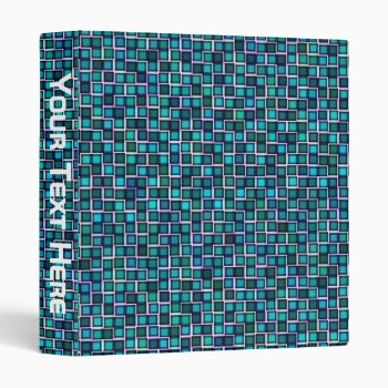 Abstract Blue Squares Pattern Binder by Lasting__Impressions at Zazzle