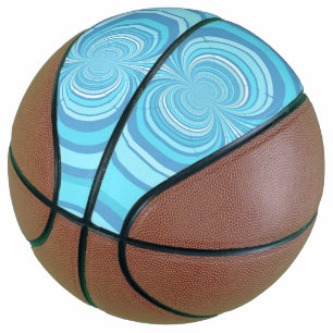 Abstract Blue Stripe Pattern Basketball
