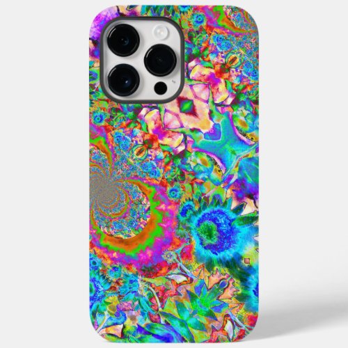 Abstract blue sunflower field  retro flowers Case_Mate iPhone 14 pro max case