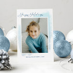Abstract Blue Swash, Modern Typography & Photo Tri-Fold Holiday Card<br><div class="desc">Abstract minimalist pastel blue watercolor style swash background with custom modern "Happy Holidays" typography,  text field and photo template. Panels feature complementary blue watercolor texture background with additional photo templates and editable text fields.</div>