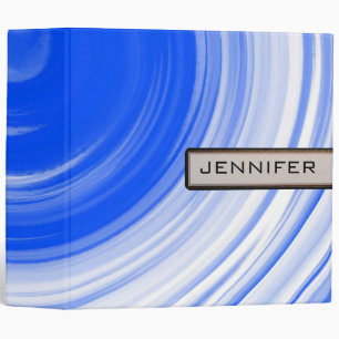 Abstract Blue Swirl Art Background #2 3 Ring Binder