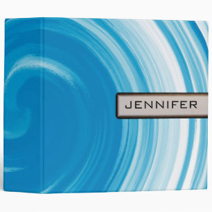 Abstract Blue Swirl Art Background 3 Ring Binder