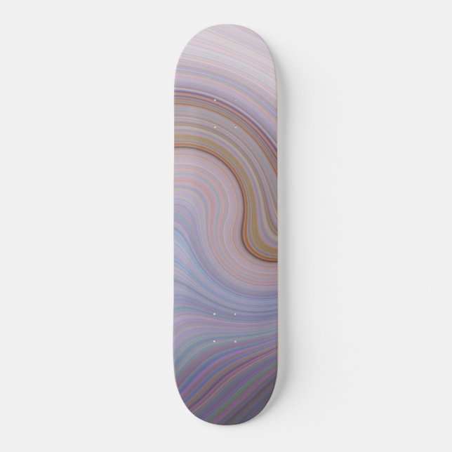 Abstract Blue Swirl. Light Blue Gray Skateboard (Front)