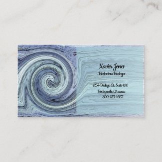 Abstract blue swirl personalized business card