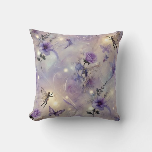 Abstract_Blue_Swirls Throw Pillow (Front)