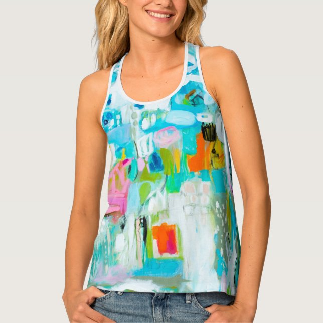 Abstract Blue Tank Top (Front)
