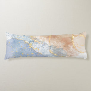 Abstract Blue, Taupe and Gold Body Pillow