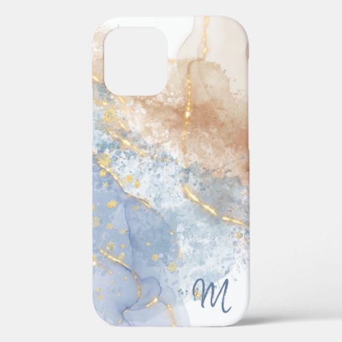 Abstract Blue Taupe and Gold Case_Mate iPhone Cas iPhone 12 Pro Case