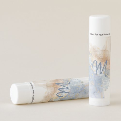 Abstract Blue Taupe and Gold Lip Balm