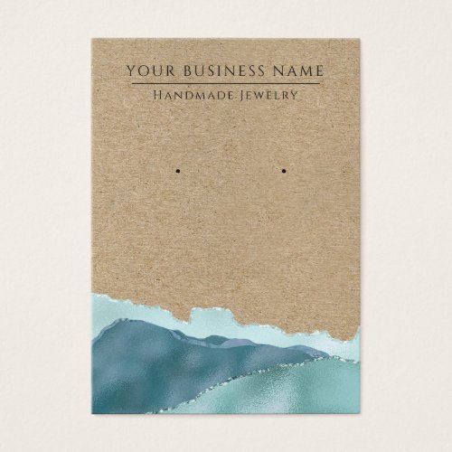 Abstract Blue Teal Kraft Earring Display Cards