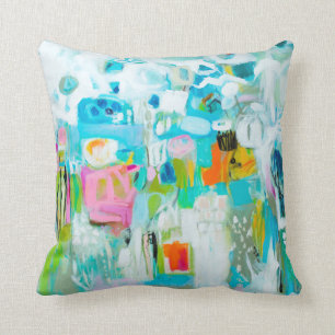 Abstract Blue Throw Pillow
