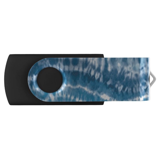 Abstract Blue Tie Dye USB Flash Drive (Front)