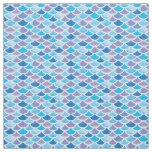 Abstract Blue Tones Mermaid Scale Pattern Fabric