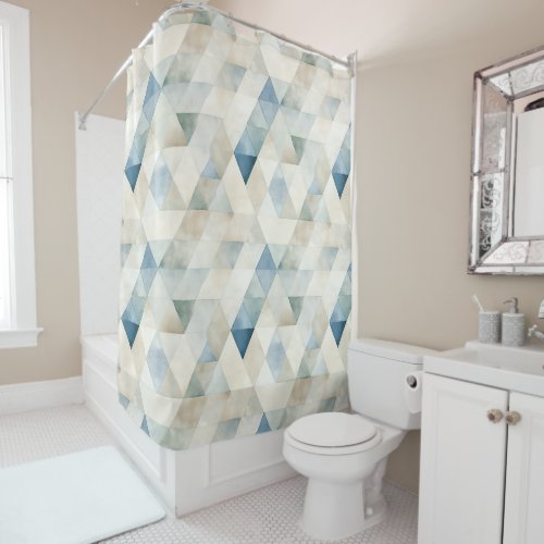 Abstract Blue Tranquil Beach Pattern Shower Curtain