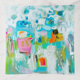 Abstract Blue Trinket Tray