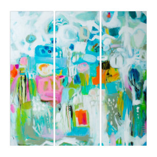 Abstract Blue Triptych