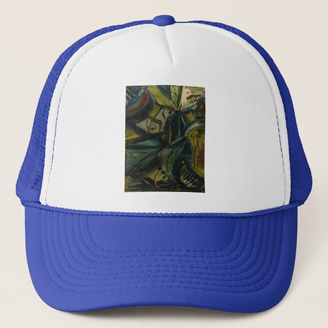 Abstract Blue Trucker Hat (Front)
