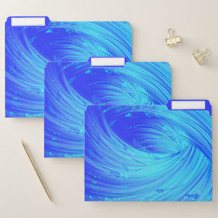 Abstract Blue Turquoise Enchanted Garden File Folder