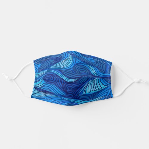 Abstract Blue Turquoise Ocean Water Waves  Adult Cloth Face Mask