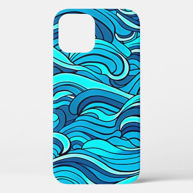 Abstract Blue Turquoise Ocean Water Waves | Case-Mate iPhone Case (Back)