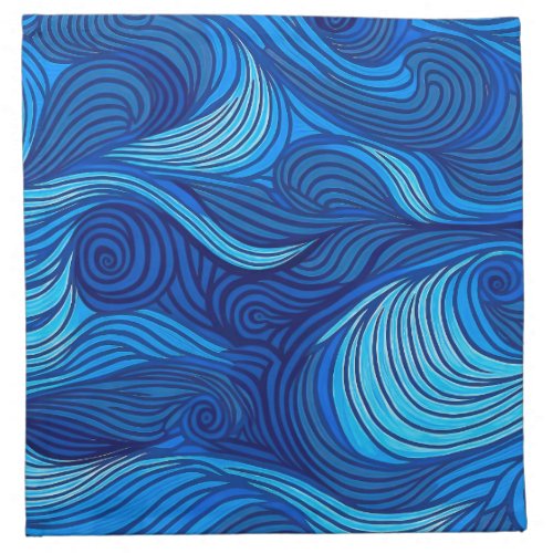 Abstract Blue Turquoise Ocean Water Waves  Cloth Napkin