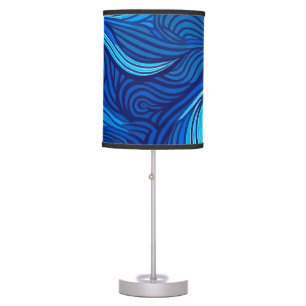 Abstract Blue Turquoise Ocean Water Waves Table Lamp
