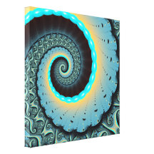 40W"x30H" MOMENTARY by LEILA PSYCHEDELIC GEARS CIRCLES SPIRAL ABSTRACT CANVAS 