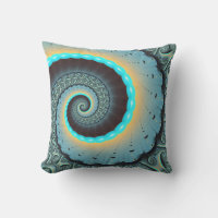 Abstract Blue Turquoise Orange Fractal Art Spiral