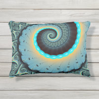 Abstract Blue Turquoise Orange Fractal Art Spiral