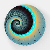 Abstract Blue Turquoise Orange Fractal Art Spiral