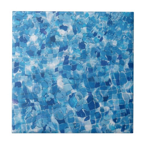 Abstract Blue Water Surface Ceramic Tile