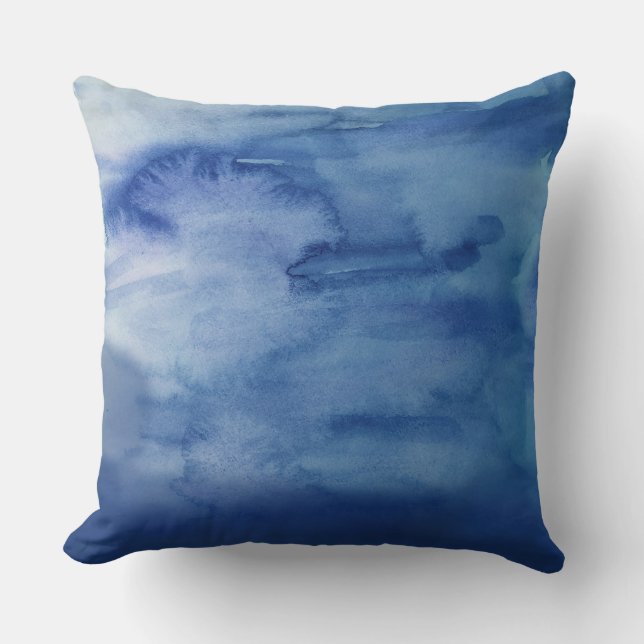 Abstract Blue Water Texture Beach Throw Pillow (Front)