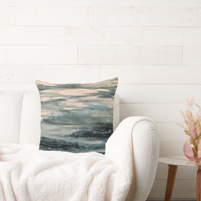 Abstract Blue Water Texture Ocean Throw Pillow (Couch)