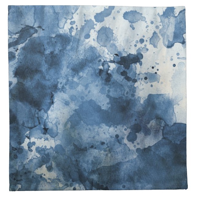 Abstract blue watercolor background cloth napkin (Front)