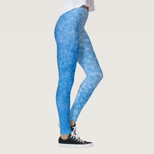 Abstract Blue Watercolor Background Handmade Back Leggings