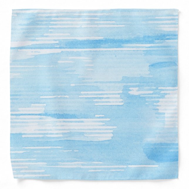Abstract blue watercolor background, texture. bandana (Front)