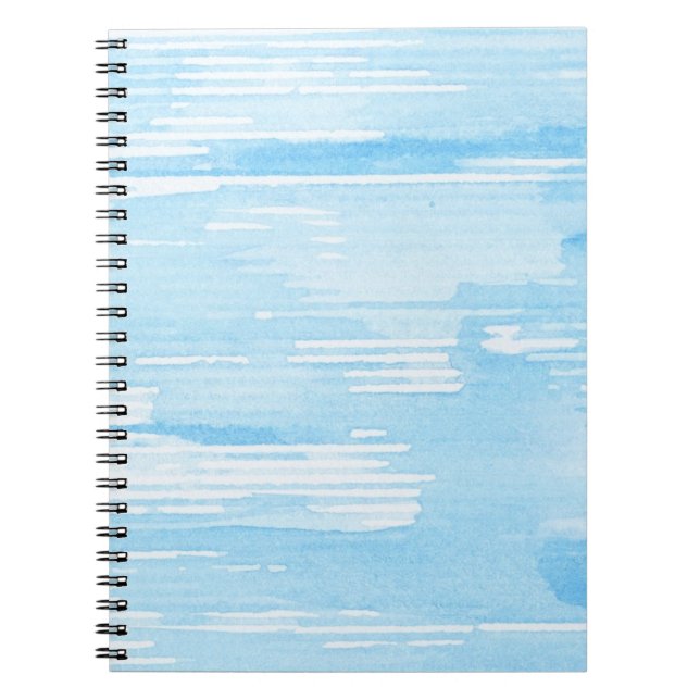 Abstract blue watercolor background, texture. notebook (Front)